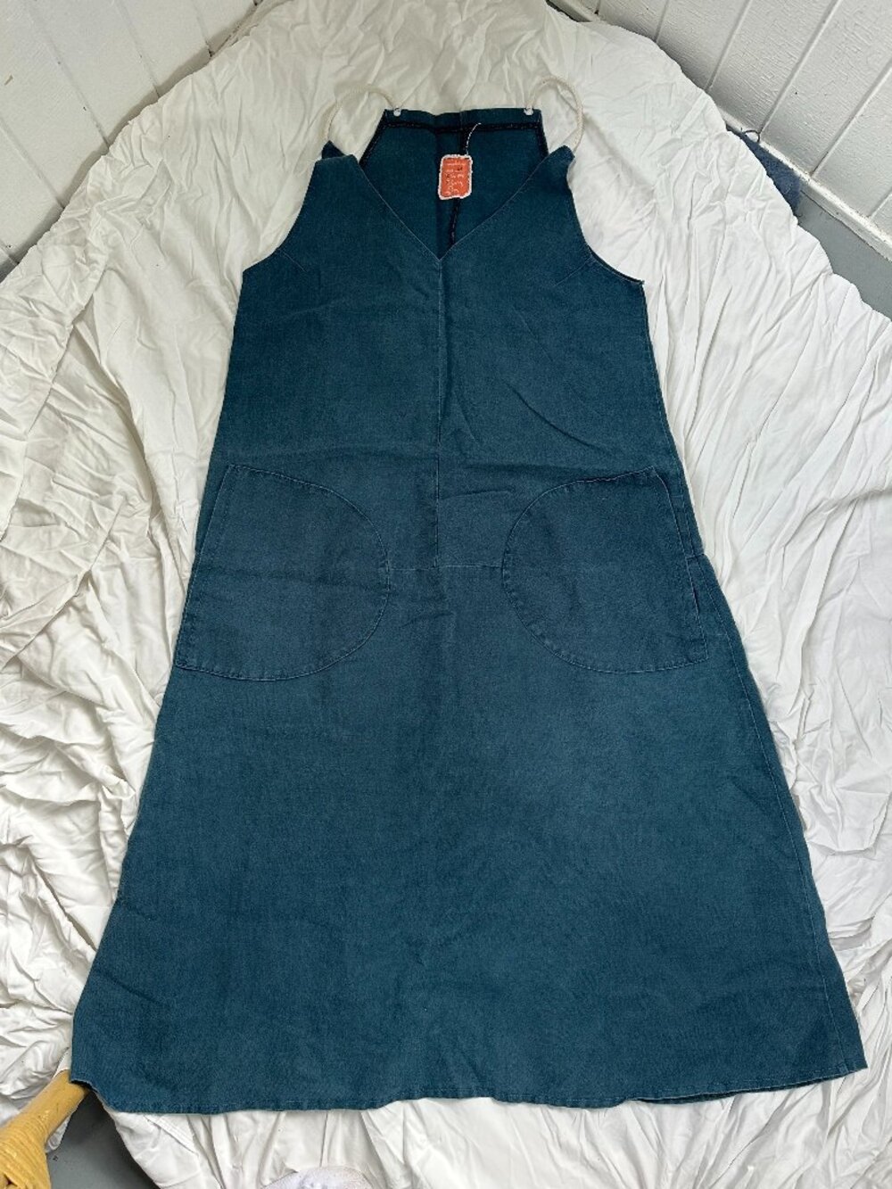 Tony Chestnut designed teal cotton dress